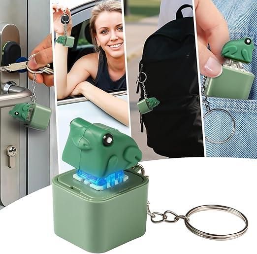 Croaking Frog Stress Reliver Keychain With Color LED Lights